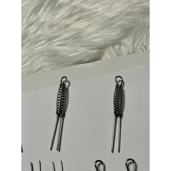 Lot of 12 Corn Cob Holders Skewers Stainless Steel Spiral Handle Forks Vintage - Picture 4 of 11